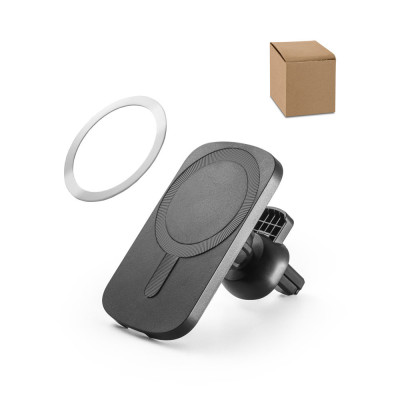 KOCH. Car smartphone holder with wireless magnetic charger 15W in recycled ABS (100 rABS)